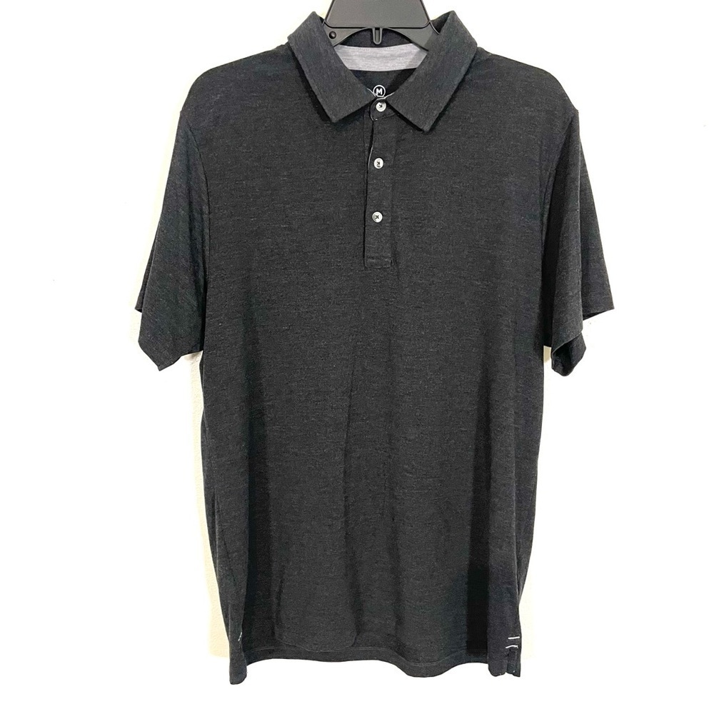 Free Fly Shirt Mens M Charcoal Gray Polo Short Sleeve Fishing Outdoor Hiking